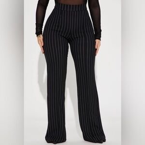 PinStriped- High waist-Flared Bottom- Black/White Dress Pants​​​​
